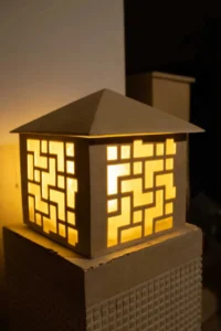 Illuminated house-shaped planters