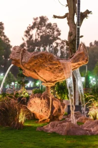 Rocky waterfalls and fountains with more than one water outlet turkan landscape