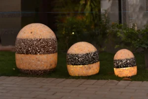 Three unit planting pots