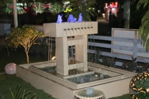 Waterfalls and fountains in Khawaj front and back