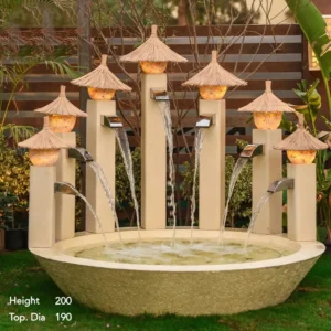 Waterfalls and fountains in the shape of a menorah turkan landscape company